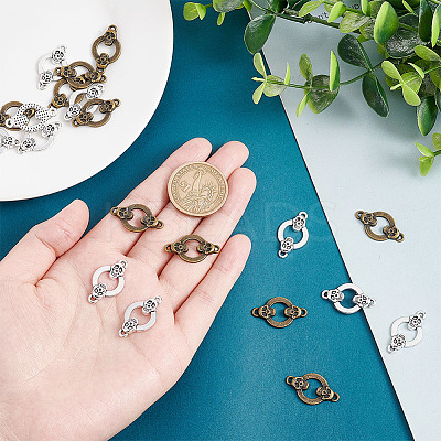 20Pcs 2 Colors Tibetan Style Alloy Connector Charms FIND-AR0002-96-1