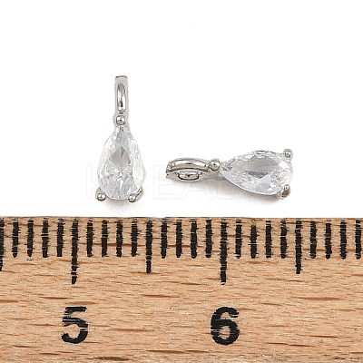 Brass Micro Pave Clear Cubic Zirconia Charms KK-A269-30P-1