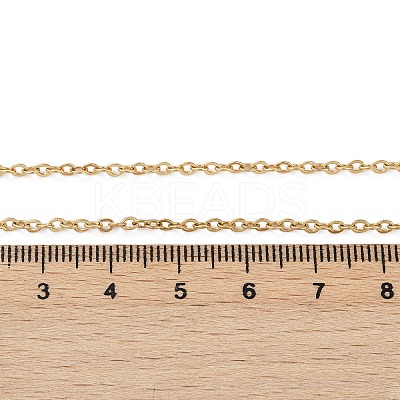 Ion Plating(IP) 304 Stainless Steel Cable Chain Necklaces NJEW-K090-01G-1