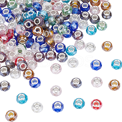 70Pcs Pearlized Glass European Beads GPDL-PA0001-02-1