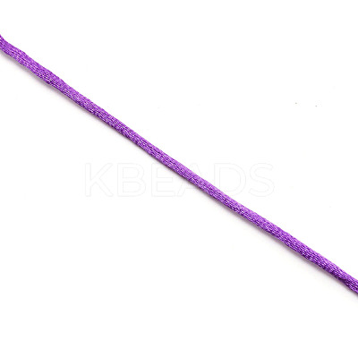 Polyester Satin Rattail Cord OCOR-WH0066-43M-1