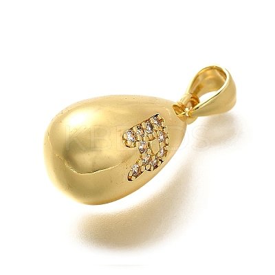 Rack Plating Brass Micro Pave Cubic Zirconia Pendants KK-L226-102G-R-1