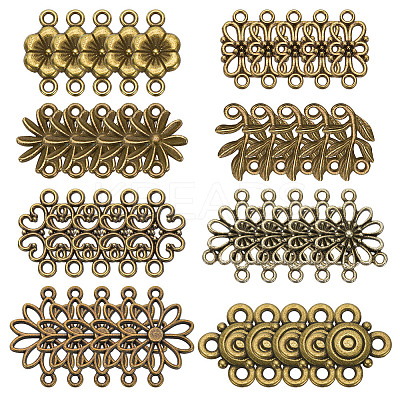 80Pcs 8 Styles Alloy Connector Charms FIND-AR0005-82A-1