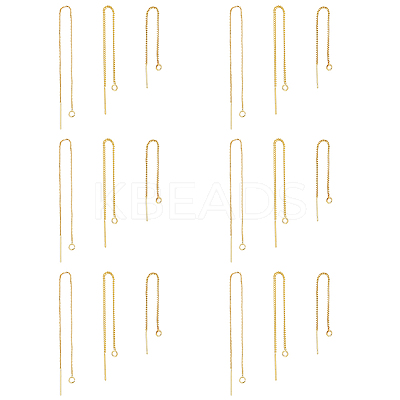 9 Pairs 3 Style Brass Stud Earring Findings KK-DC0001-38-1
