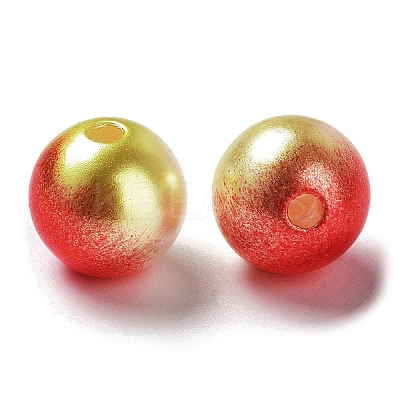 Rainbow ABS Plastic Imitation Pearl Beads OACR-Q174-12mm-15-1