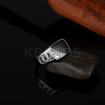 Alloy Micro Pave Cubic Zirconia Finger Rings for Men FS-WGE231C-02-1