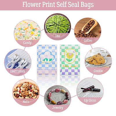 20Pcs 2 Colors Rectangle PET Resealable Packaging Bags ABAG-TA0001-33B-1