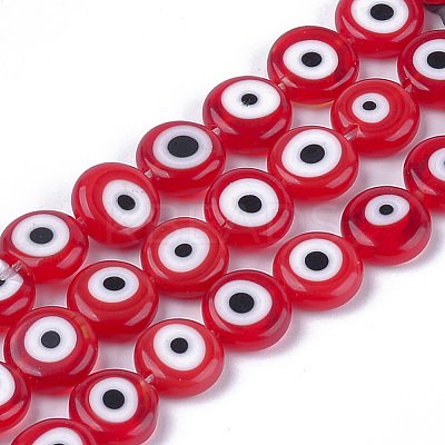 Handmade Evil Eye Lampwork Beads Strands LAMP-S191-01C-02-1