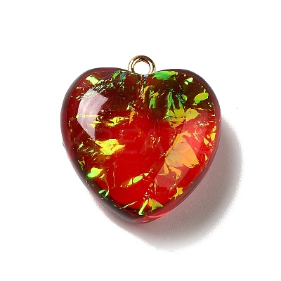 Transparent Resin Pendants RESI-F035-02D-1