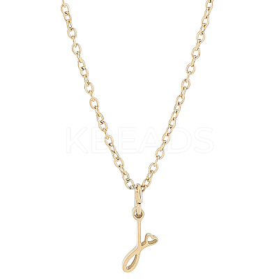 1pc 304 Stainless Steel Letter Pendant Necklaces NJEW-LP0001-39J-G-1
