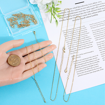 6Pcs Brass Cable Chain Necklaces Set for Men Women KK-BBC0009-65-1
