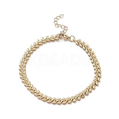 Ion Plating(IP) 304 Stainless Steel Cobs Chain Bracelets for Men Women STAS-B039-08G-1