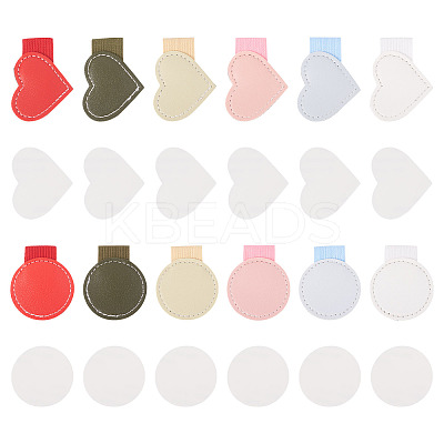 12Pcs 12 Colors Imitation Leather Self-adhesion Pen Holder AJEW-TA0002-60-1