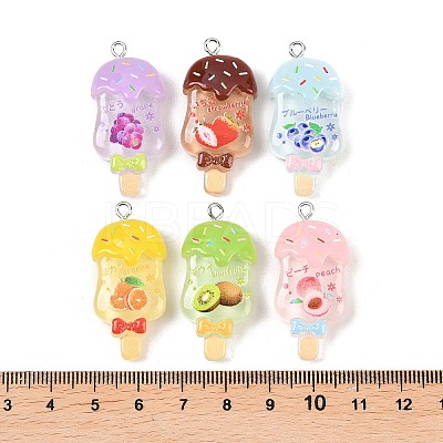 Transparent Resin Imitation Food Pendants RESI-P049-03P-M-1