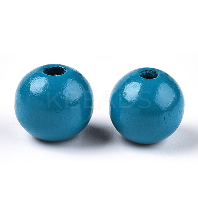 Ocean Themed Spray Painted Wood European Beads WOOD-CJC0018-02J-1