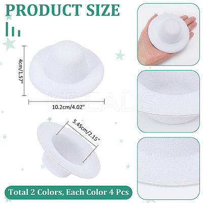 8Pcs 2 Colors EVA Cloth Round Fascinator Hat Base for Millinery AJEW-NB0005-59-1