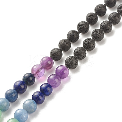7 Chakra Gemstone Buddhist Necklace NJEW-JN03856-1