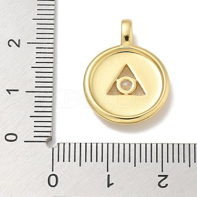 Rack Plating Brass Micro Pave Cubic Zirconia Pendants KK-L224-062G-02-1