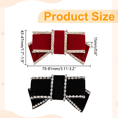 4Pcs 2 Colors Bowknot Velvet Shoe Decorations DIY-WR0004-09-1