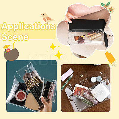2Pcs Portable Transparent PVC Makeup Brush Bag MRMJ-SP0001-12B-1