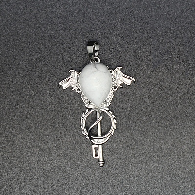 Natural Howlite Teardrop Pendants PW-WG60016-19-1