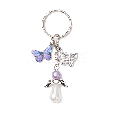 8Pcs Plastic Imitation Pearl Keychains KEYC-JKC01307-1