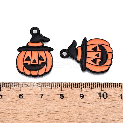 Halloween Theme Spray Painted Alloy Enamel Pendants ENAM-T020-09A-1