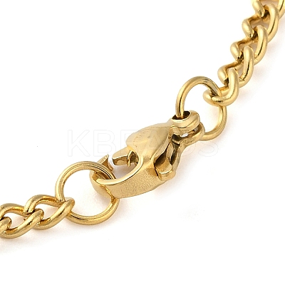 304 Stainlessa Steel Curb Chain Pendant Necklaces LS-NJEW-H034-05G-1