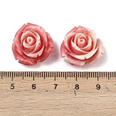 Synthetic Coral Dyed Carved Beads SHEL-Z003-03F-1