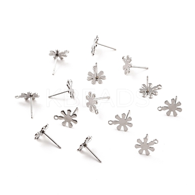 Non-Tarnish 201 Stainless Steel Stud Earrings Findings STAS-C044-04P-1
