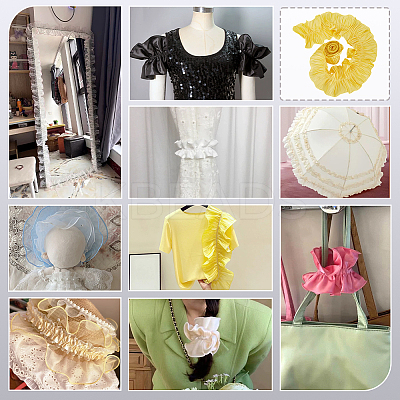 Polyester Ruffled Ribbon DIY-WH0632-77C-1