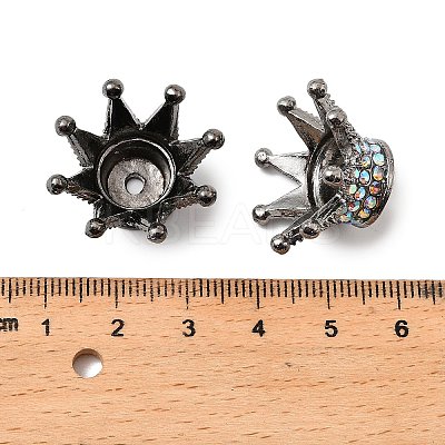 Alloy Rhinestone Crown Beads FIND-NH0001-19B-1