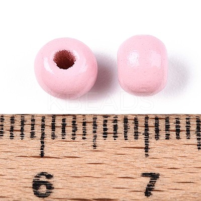 Spray Painted Round Natural Schima Wood Beads WOOD-A018-6mm-31-1