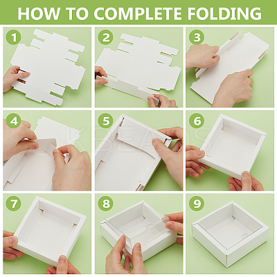 Square Paper Biscuit Boxes with Clear PVC Window LS-CON-WH0098-16A-02-1