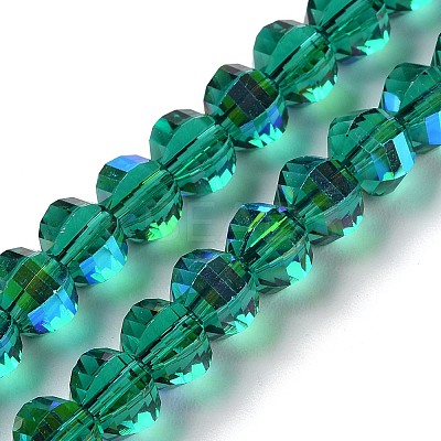 Transparent Electroplate Glass Beads Strands GLAA-Q099-C01-09-1-1