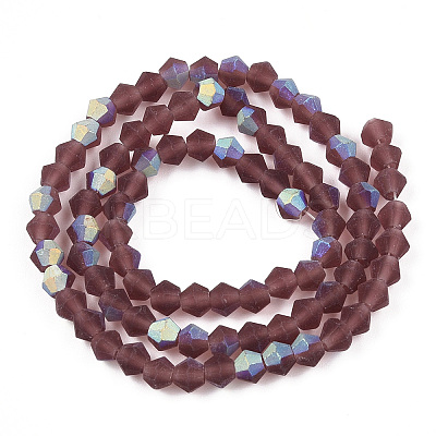 Imitate Austrian Crystal Bicone Frosted Glass Beads Strands LS-EGLA-A039-T4mm-MB05-1