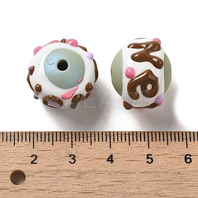 Hand Painted Acrylic with Enamel Beads MACR-K354-38I-1