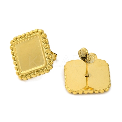 Ion Plating(IP) 304 Stainless Steel Square Stud Earrings EJEW-D281-07G-1