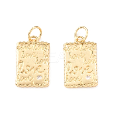 Eco-Friendly Brass Micro Pave Cubic Zirconia Pendants KK-I698-34G-1