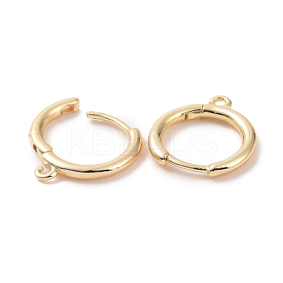 Brass Huggie Hoop Earrings Finding KK-D063-05LG-1