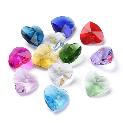 36Pcs 12 Colors Birthstone Charms Glass Pendants RGLA-ZZ0001-05-18mm-1
