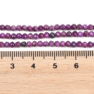 Heated Natural Sugilite Beads Strands G-B193-B01-3mm-1