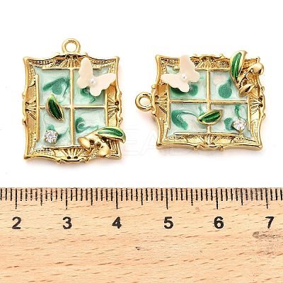 304 Stainless Steel Enamel & Rhinestone Pendants STAS-B084-02G-01-1
