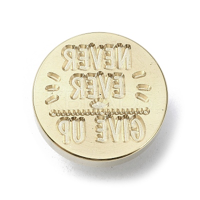 Never Give Up Wax Seal Brass Stamp Heads AJEW-M038-01P-G-1