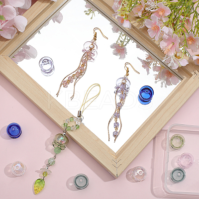 12Pcs 6 Colors Jellyfish Glass Bead Cone GLAA-SC0002-74-1
