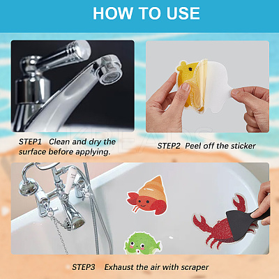 2Sets 20Pcs Sea Animal PVEA Bathtub Non-Slip Stickers AJEW-CN0004-08-1
