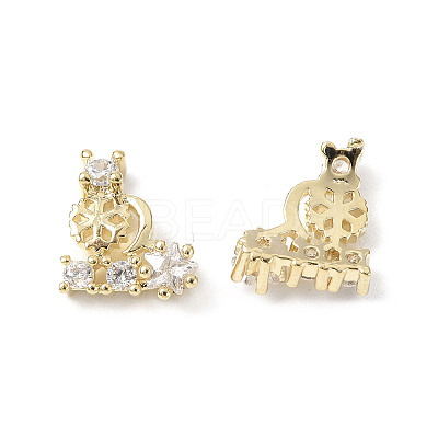 Brass Micro Pave Clear Cubic Zirconia Cabochons KK-A174-13G-1