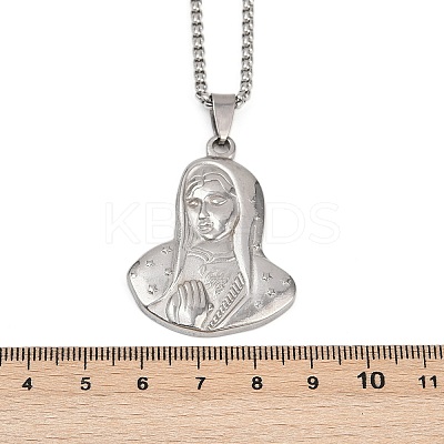 Virgin 201 Stainless Steel Pendant Necklaces for Men Women NJEW-K283-17P-1