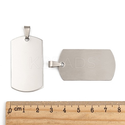Non-Tarnish 201 Stainless Steel Rounded Rectangle Mirror Polished Finish Stamping Blank Tag Pendants STAS-S030-03-1