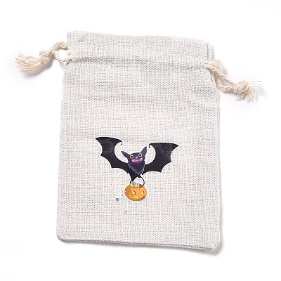 Halloween Cotton Cloth Storage Pouches ABAG-M004-01G-1